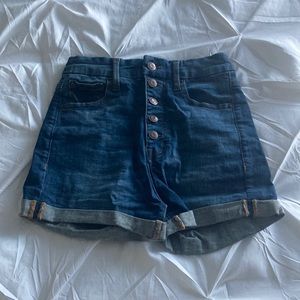 Aeropostale Super High Rose Curvy Midi Jean Shorts